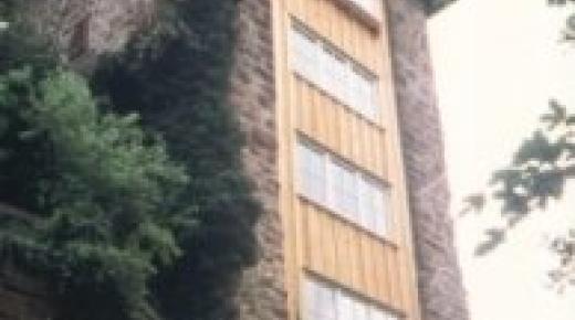 Wohnturm mit Holzfassade